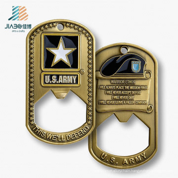 Best Sell Promotional Gift Custom Tag Metal Bottle Opener for Us Army Souvenir